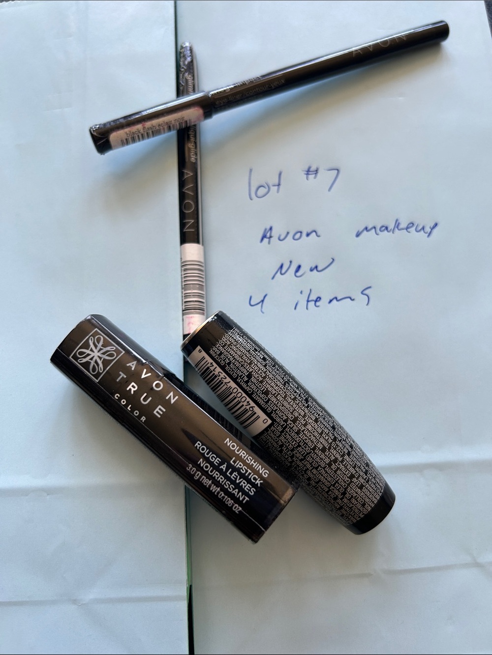 #7 Avon True Color Lipstick and Eye Pencils - Black Packaging with Nude Pencils